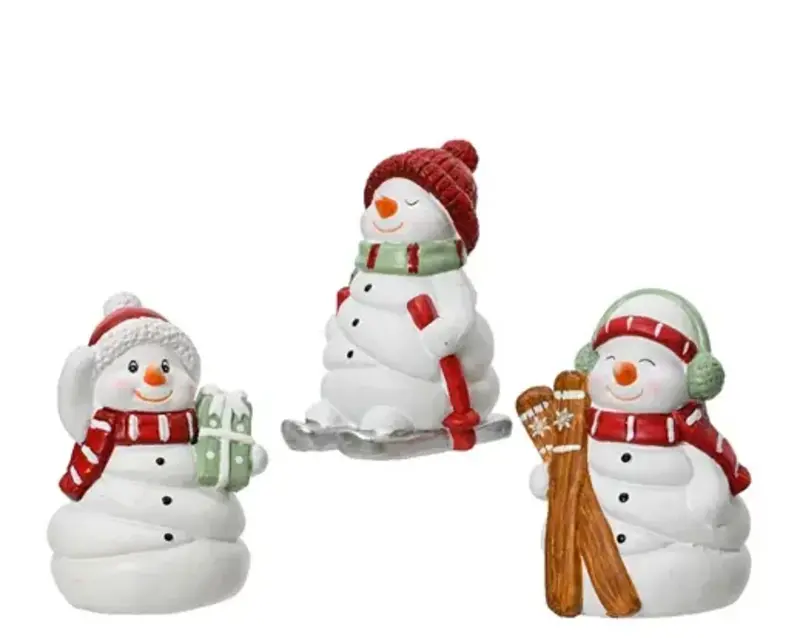 Terracotta Snowman Figurine