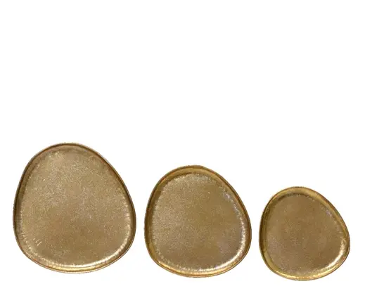 Organic Shape Plate Antique Gold