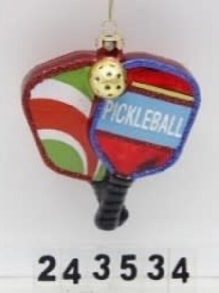 Glass Pickleball Ornament
