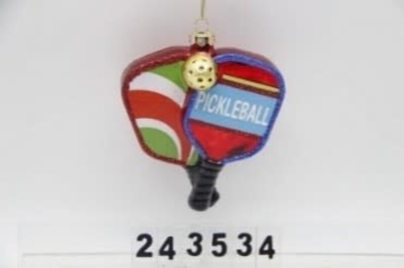 Glass Pickleball Ornament