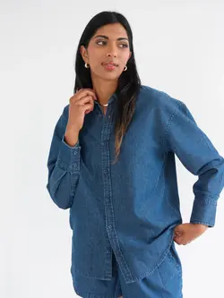 Brunette The Label Dark Denim Button Up Shirt