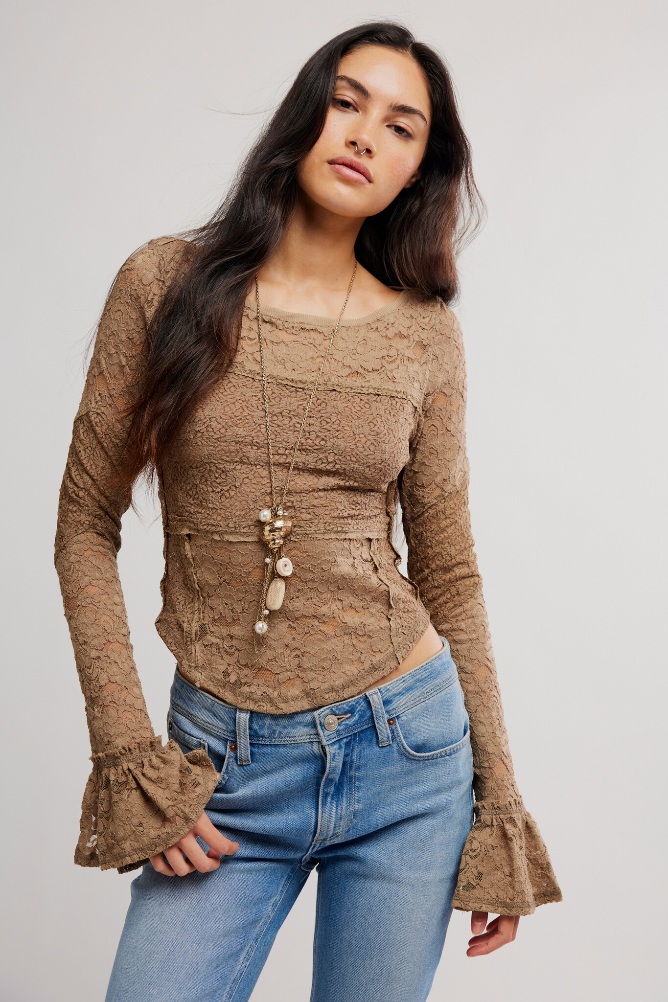Free People Lace Layering Long Sleeve