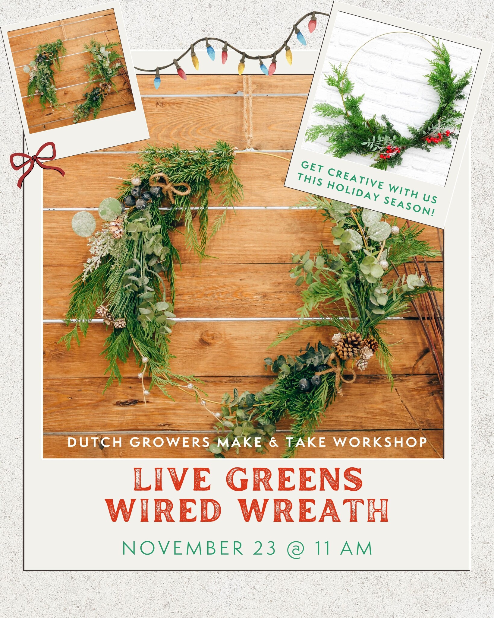 Live Greens Wired Wreath Make & Take Workshop | Nov 23rd @ 11am '25