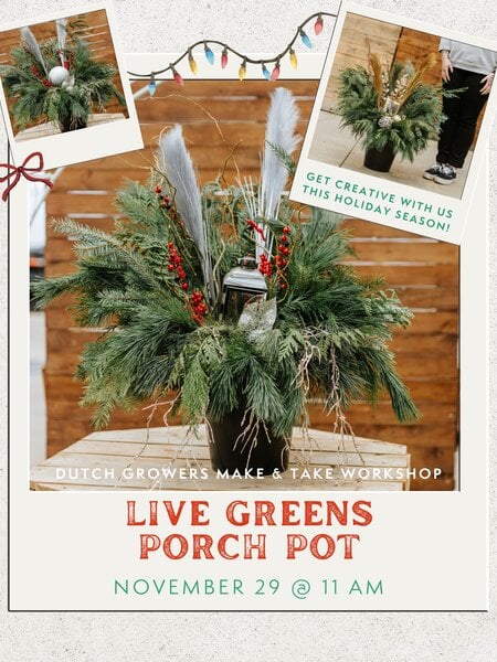 Live Greens Holiday Porch Pot Make & Take Workshop | Nov 29th @ 11am '25