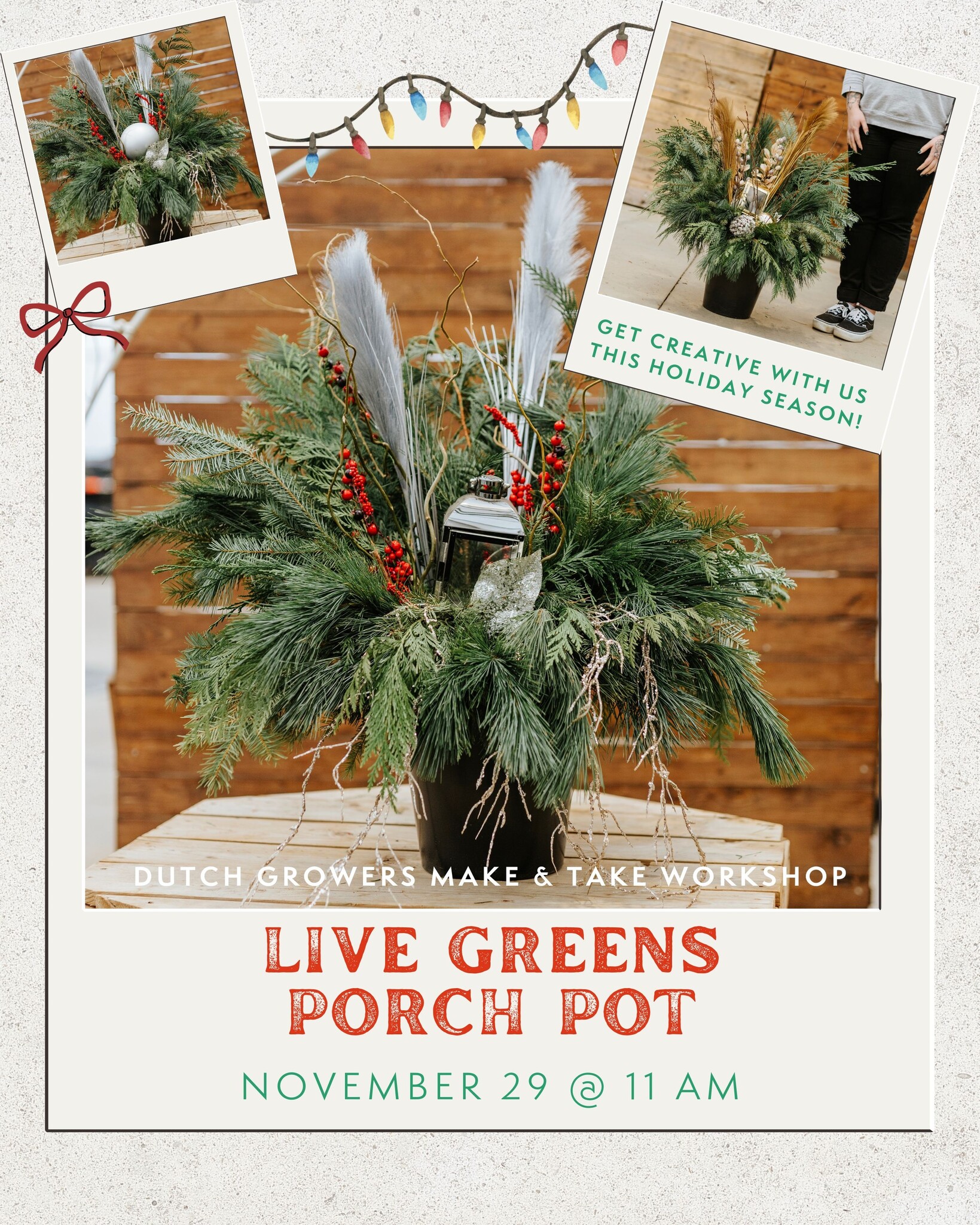 Live Greens Holiday Porch Pot Make & Take Workshop | Nov 29th @ 11am '25