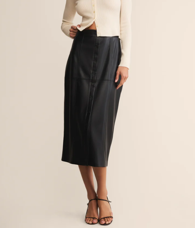 Z Supply Reine Faux Leather Midi Skirt