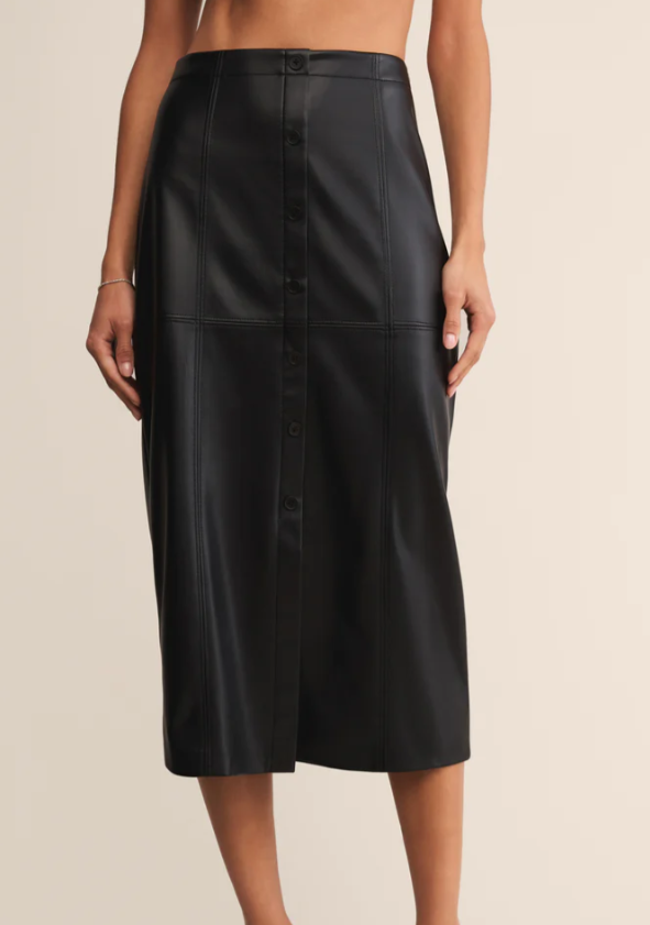 Z Supply Reine Faux Leather Midi Skirt