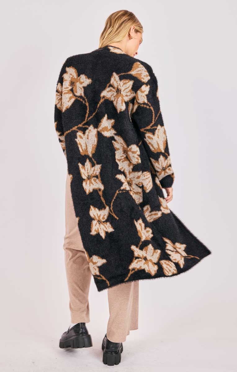 Sadie and Sage Emory Floral Intarsia Knit Cardi