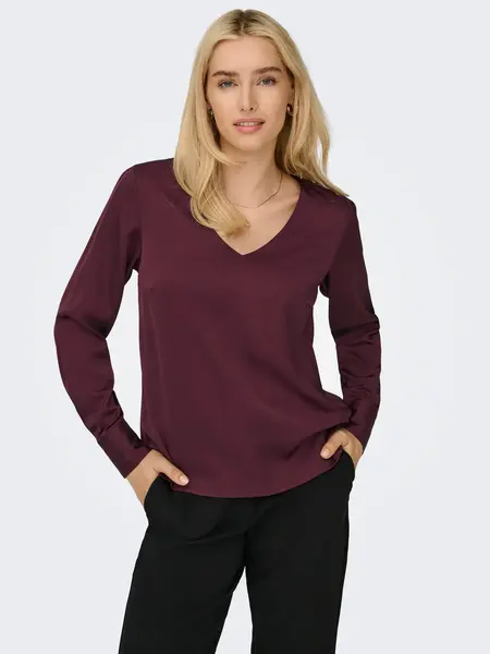 ONLY Mika Vis Satin V-Neck Top