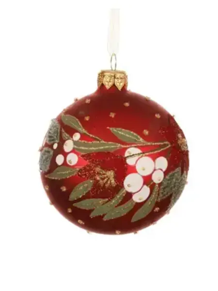 Leaf Floral Bauble Red