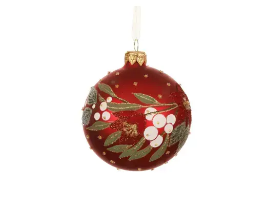 Leaf Floral Bauble Red