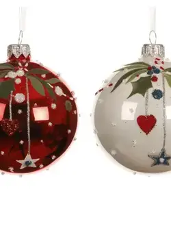 Holly Heart Bauble