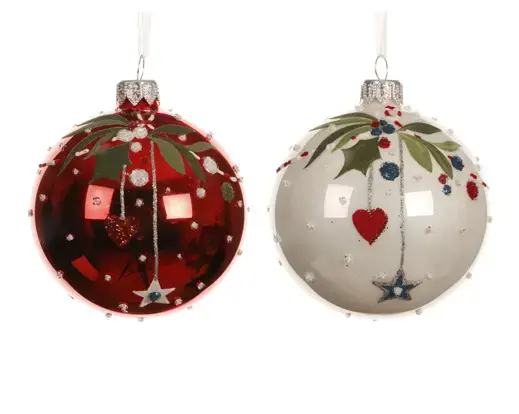 Holly Heart Bauble