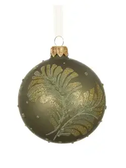 Rosemary Green Glitter Bauble