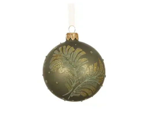 Rosemary Green Glitter Bauble