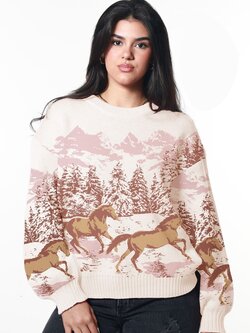 Girl Dangerous Wild Horses Oversized Sweater