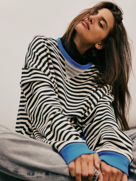 Free People Classic Striped Crew