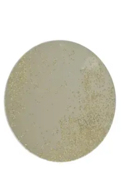 Glitter Mirror Plate Gold Round 20cm
