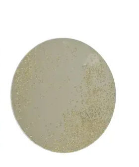 Glitter Mirror Plate Gold Round 20cm