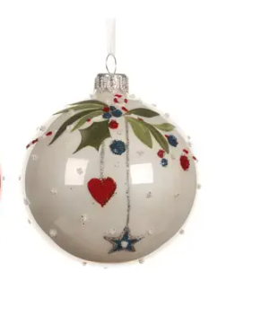 Holly Heart Bauble