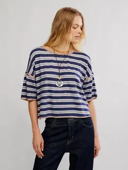 Free People Clean Rugby Tee