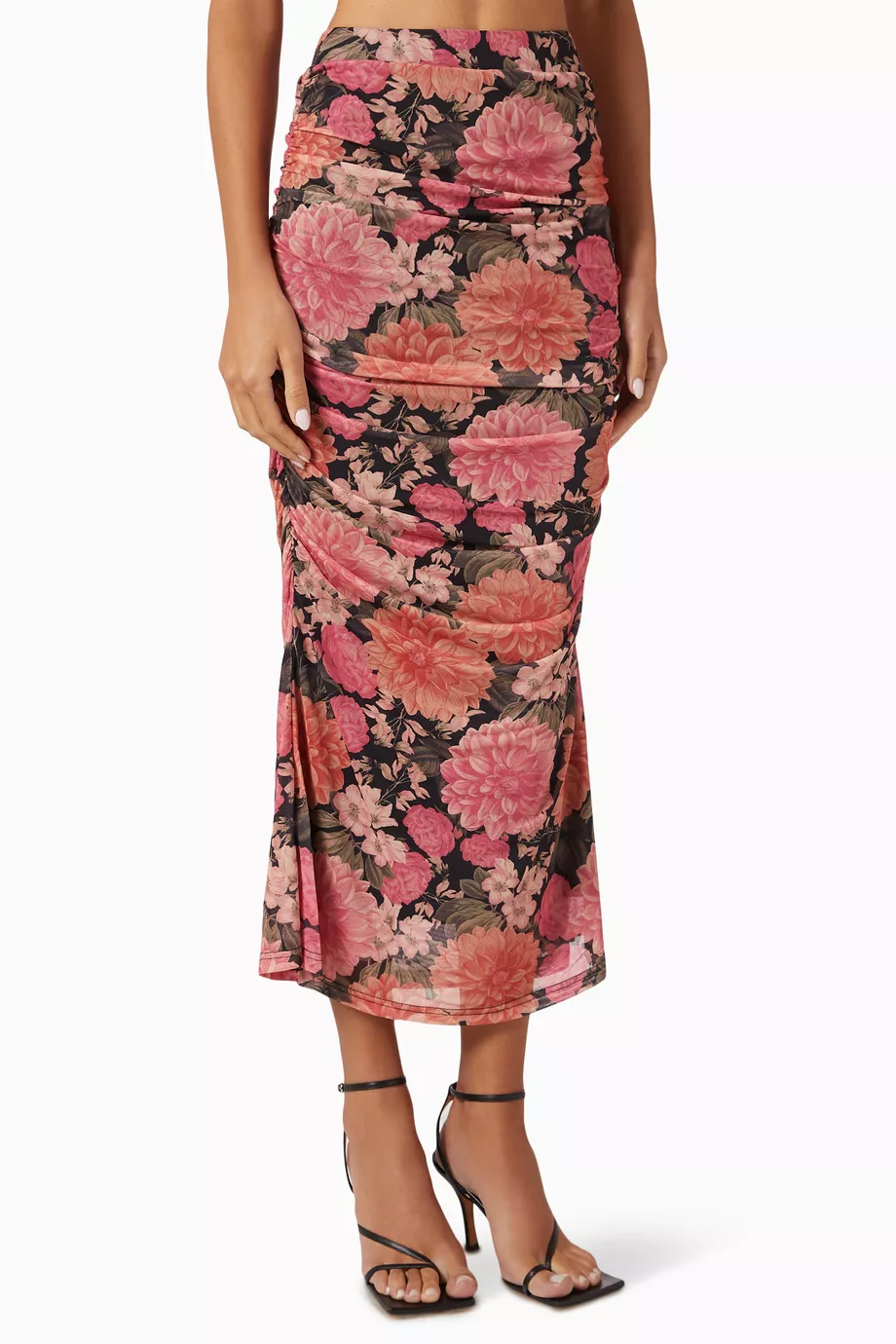 MinkPink Yvaine Ruched Midi Skirt
