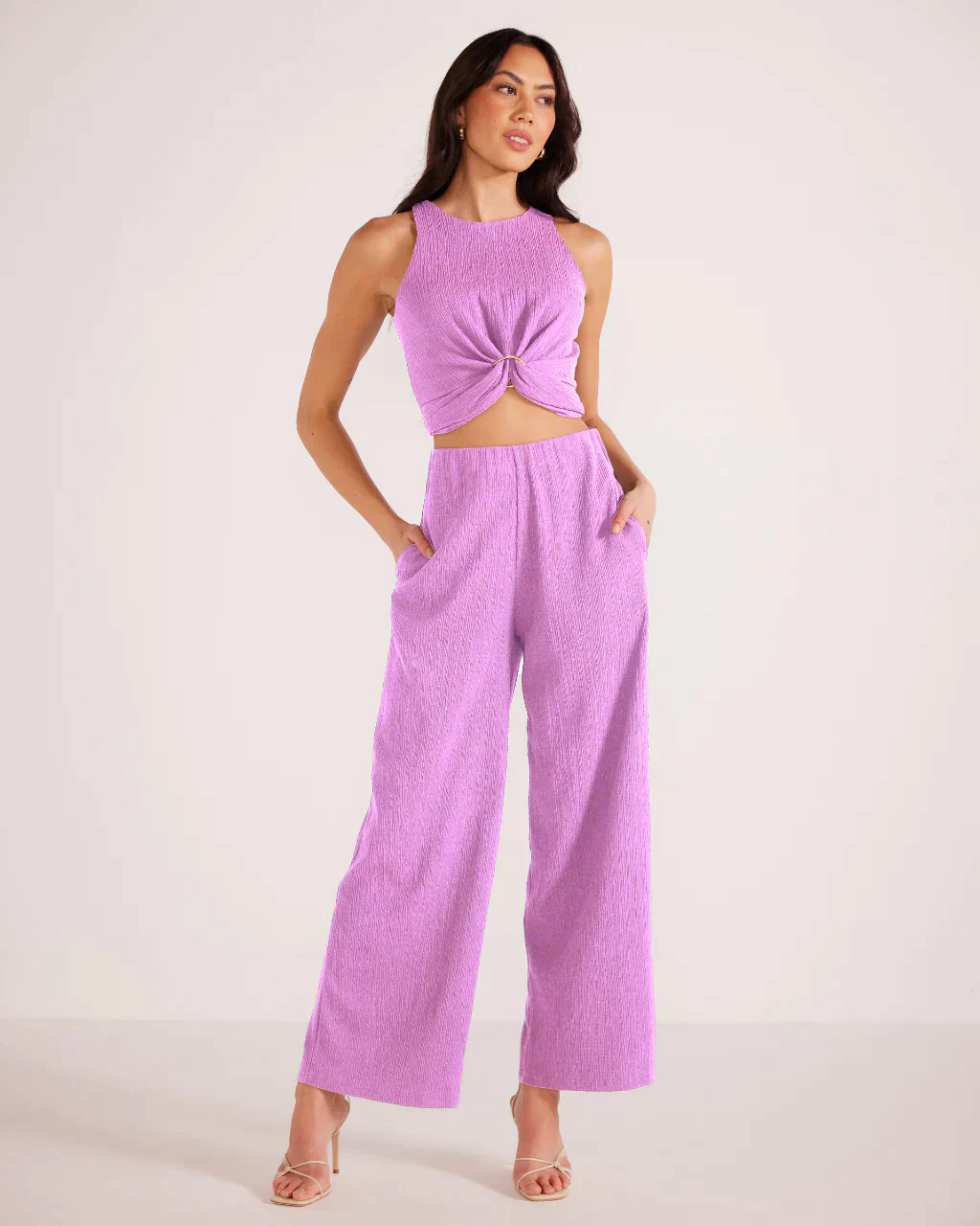 MinkPink Unity Ring Textured Pants