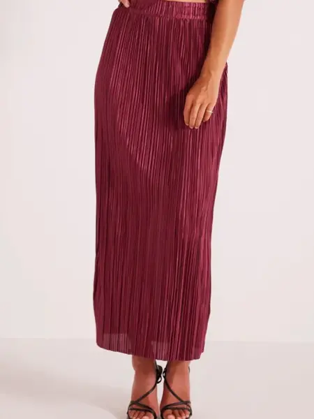 MinkPink Tilla Plisse Midi Skirt