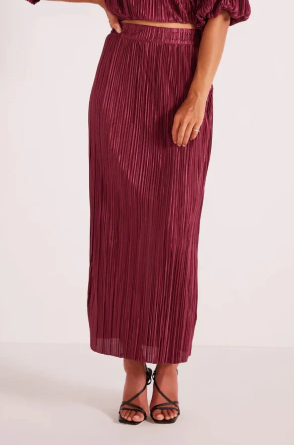 MinkPink Tilla Plisse Midi Skirt