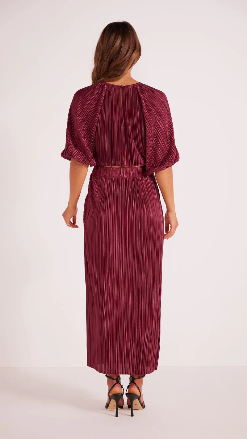 MinkPink Tilla Plisse Midi Skirt