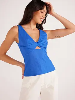 MinkPink Raya Rib Jersey Twist Tank