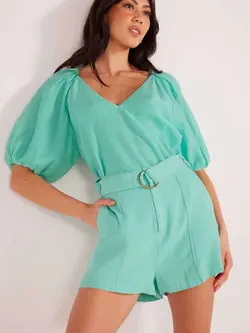 MinkPink Lucie Puff Sleeve Blouse