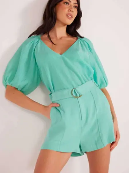 MinkPink Lucie Puff Sleeve Blouse