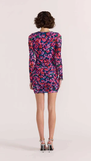 MinkPink Calista Ruched Mesh Mini Dress