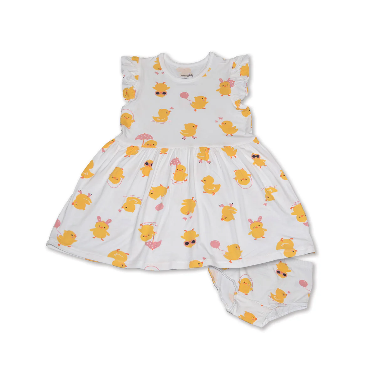Silkberry Baby Bamboo Flutter Sleeve Dress w/Bloomer