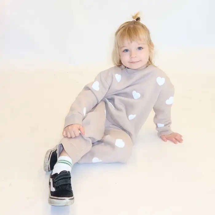 Brunette The Label All Over Heart Core Crew