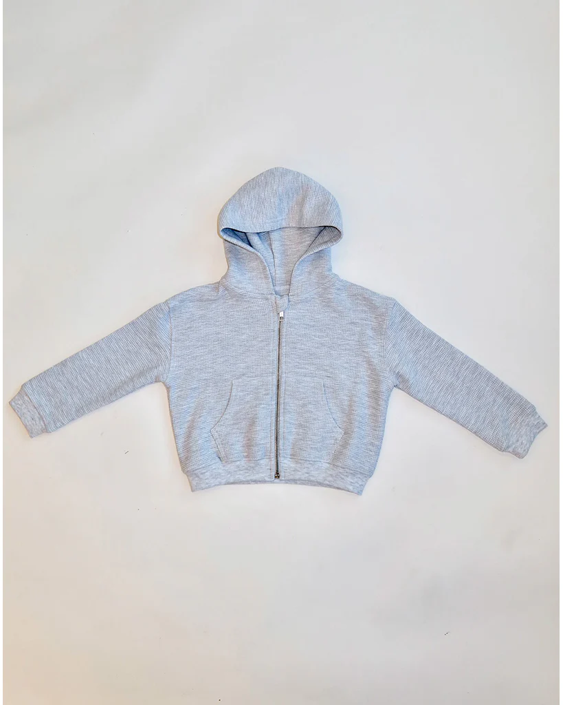 Brunette The Label Waffle Knit Full Zip Hoodie