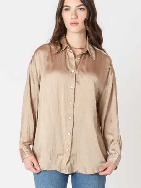 Dex Crinkle Effect Satin Blouse