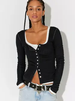 Free People End Game Pointelle LS