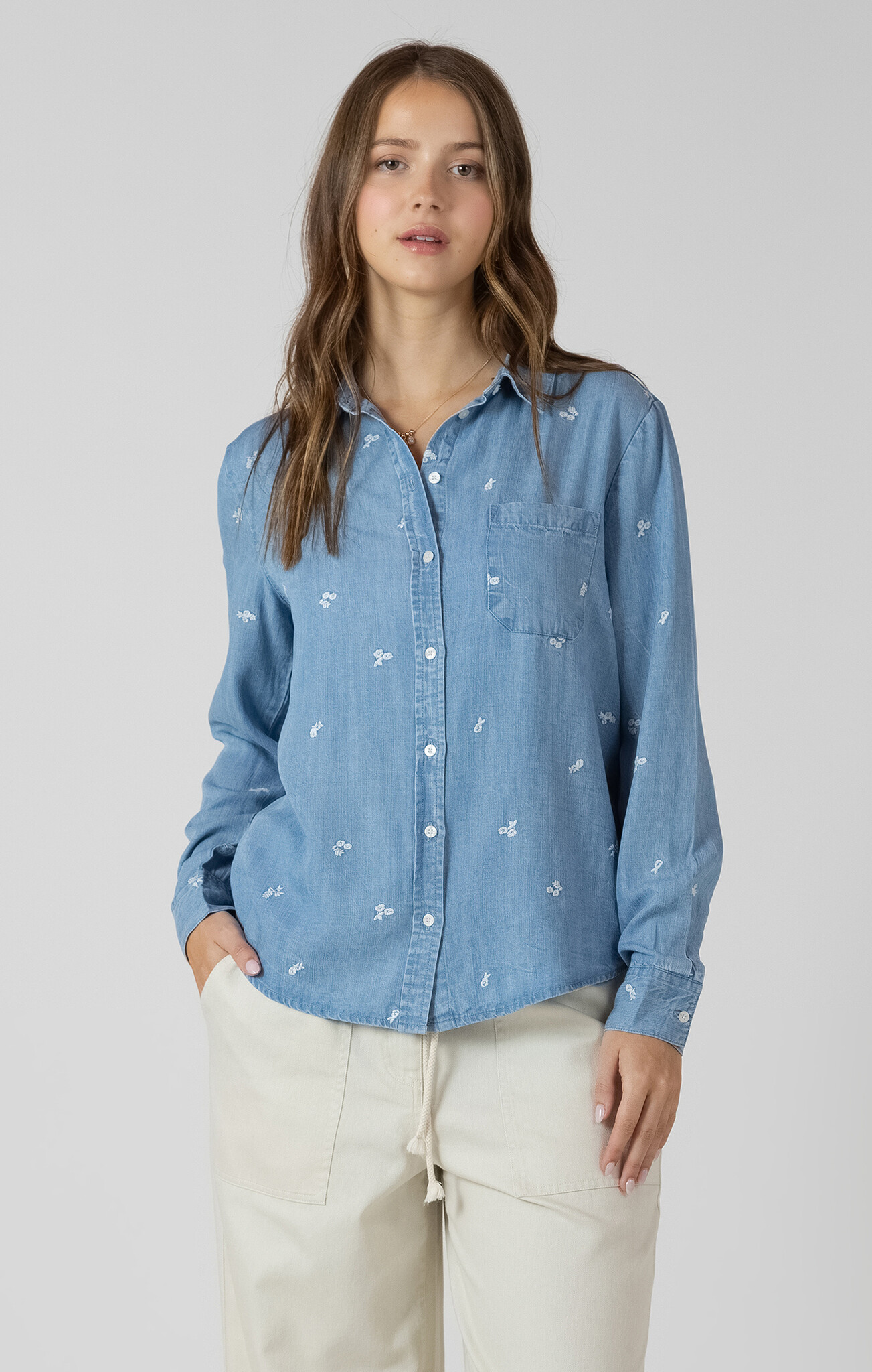 Dex Embroidered Button Front Shirt