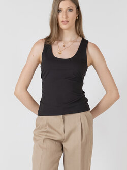 Black Tape Scoopneck Tank