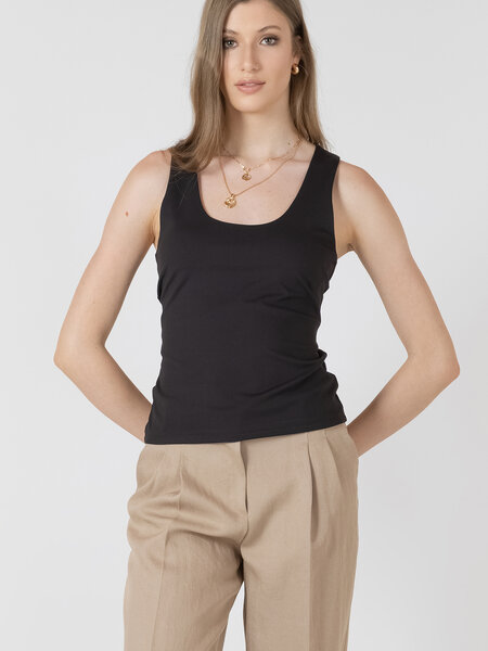 Black Tape Scoopneck Tank