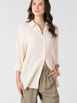 Dex Textured Button Front Blouse