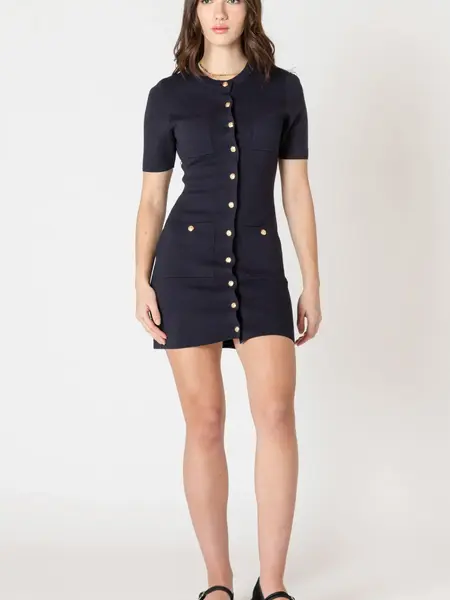 Dex Button Detail Sweater Dress