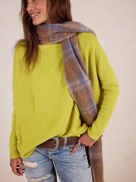 Free People Latte Blues Thermal Solid