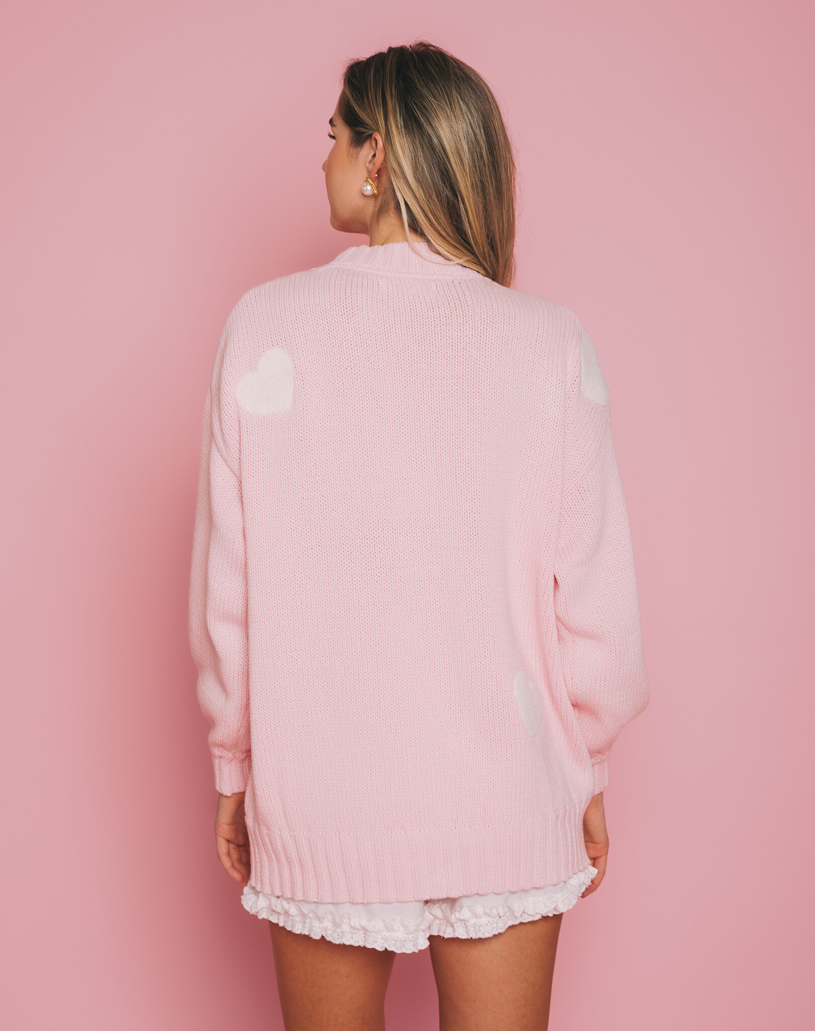Brunette The Label Heart Oversized Cardigan