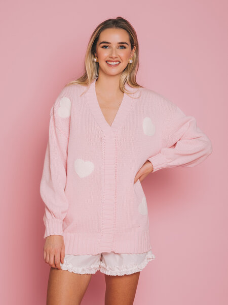 Brunette The Label Heart Oversized Cardigan