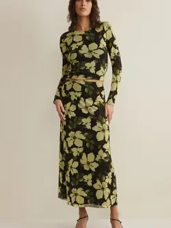 Z Supply Eda Ren Floral Mesh Maxi Skirt