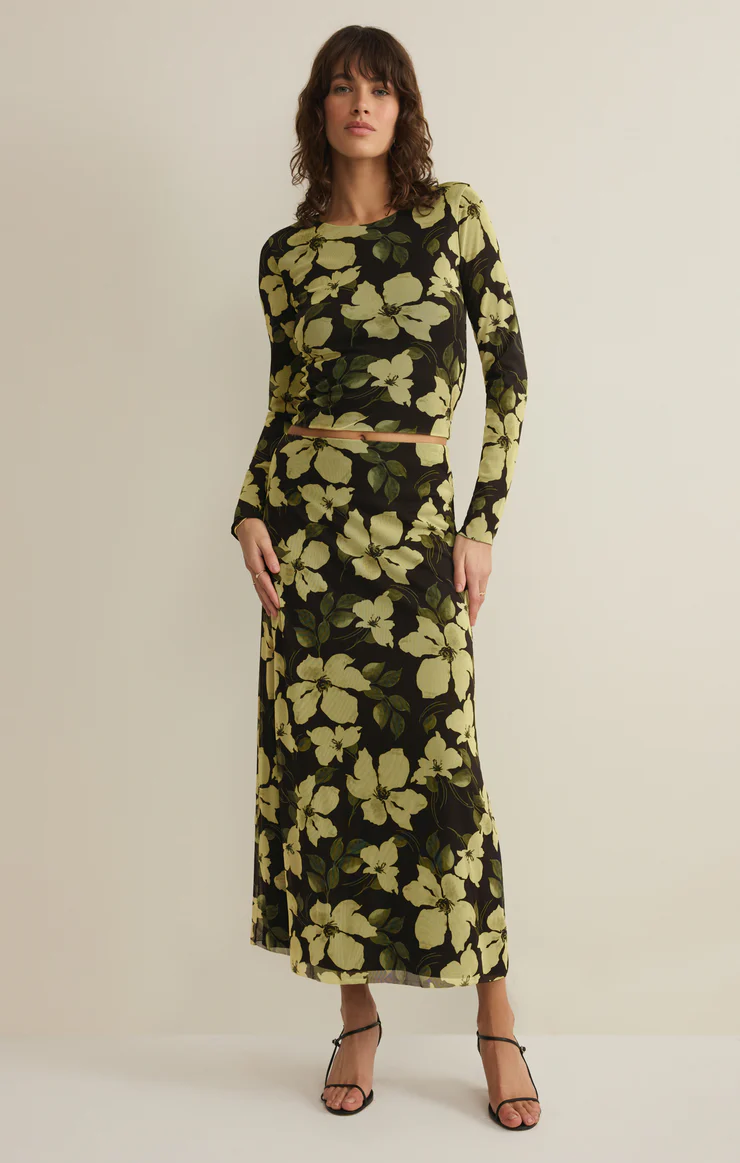 Z Supply Eda Ren Floral Mesh Maxi Skirt