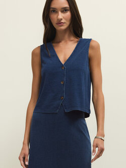 Z Supply Noelle Jersey Denim Top